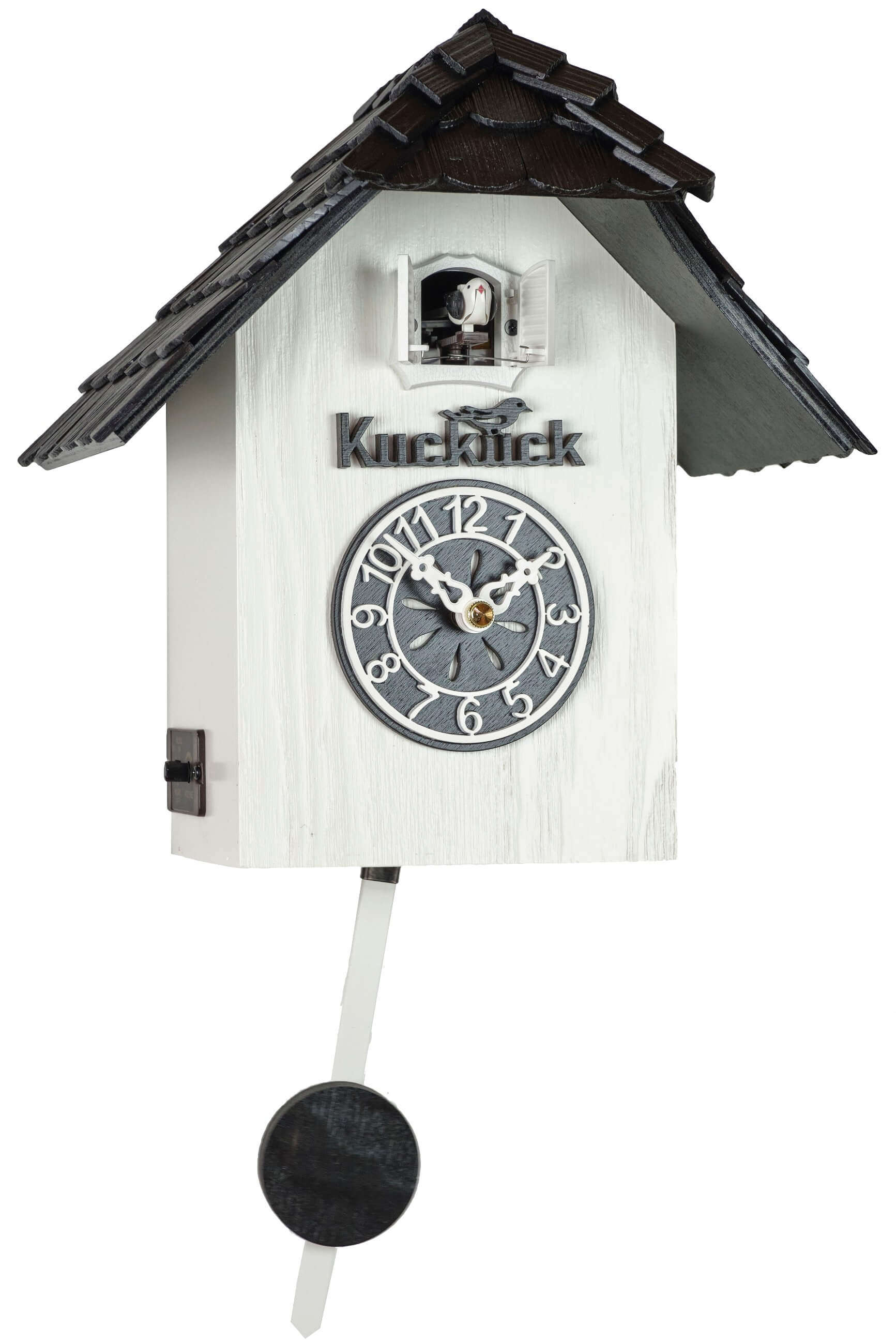 Trenkle -Kuckucksuhr Schwarz Weiß Quarz 28cm- 3301 QM