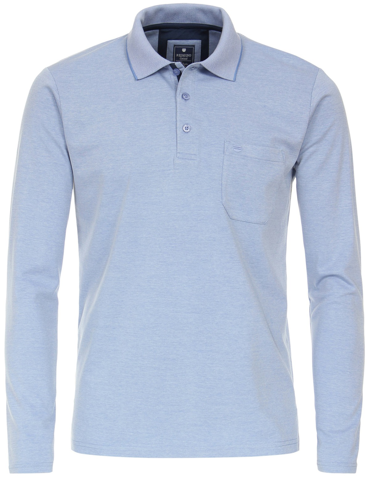 Redmond - Poloshirt - Regular Fit - Langarm - Wash and Wear - hellblau