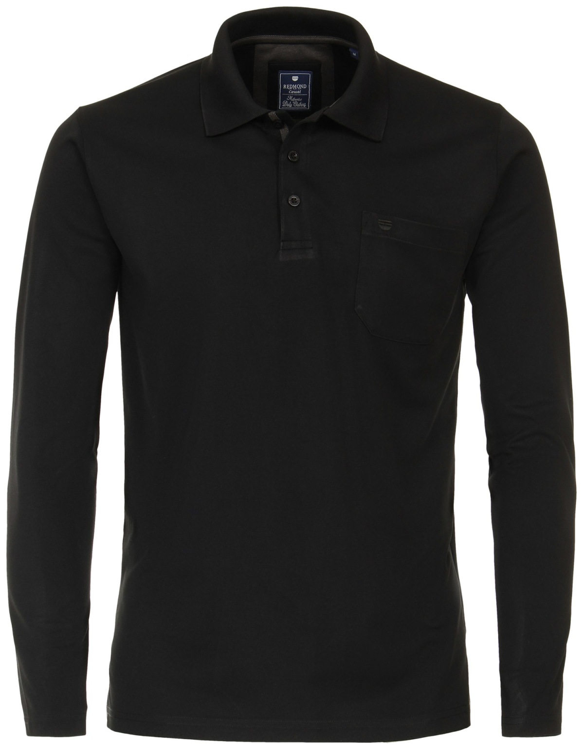 Redmond - Poloshirt - Regular Fit - Langarm - Wash and Wear - schwarz